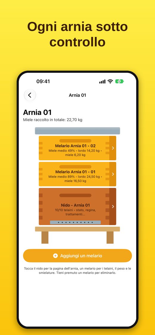 ApiAmo: arnia con nido e melari